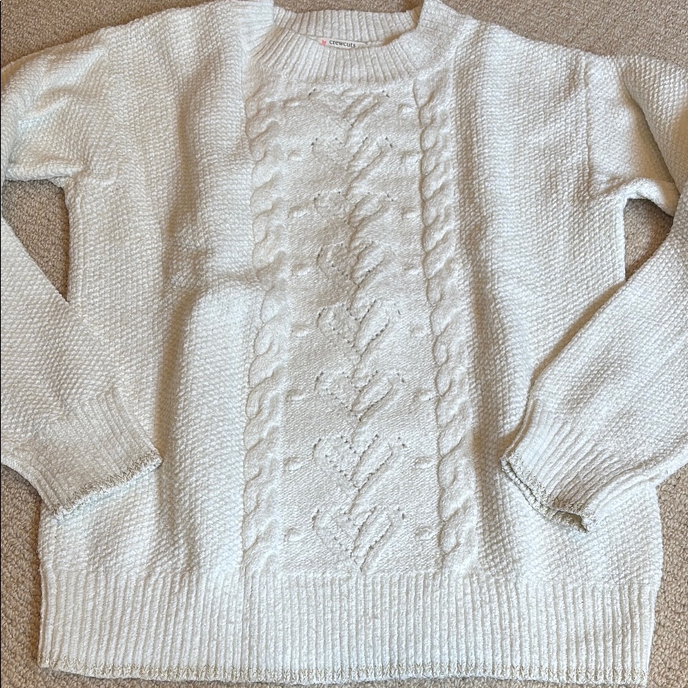 Crewcuts Classic Cream Cable Knit Sweater
